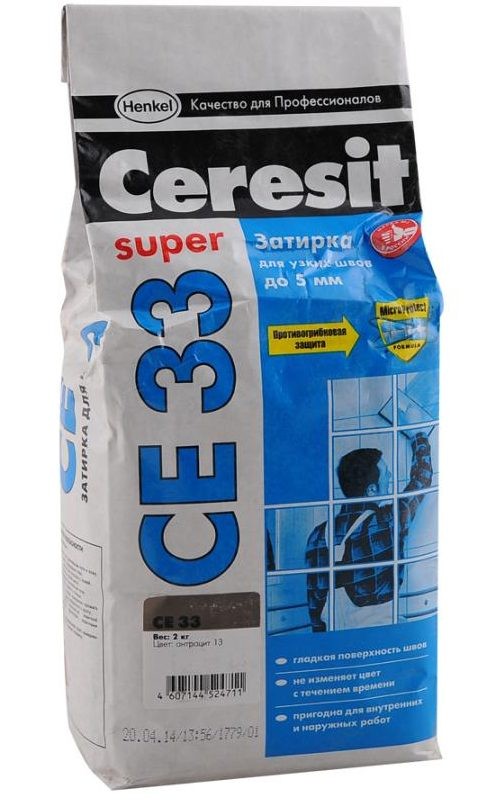 Затирка Ceresit CE 33 Super (Церезит СЕ 33 Супер), 2 кг - фото - 2